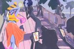 An illustration of people using dying social media platforms
