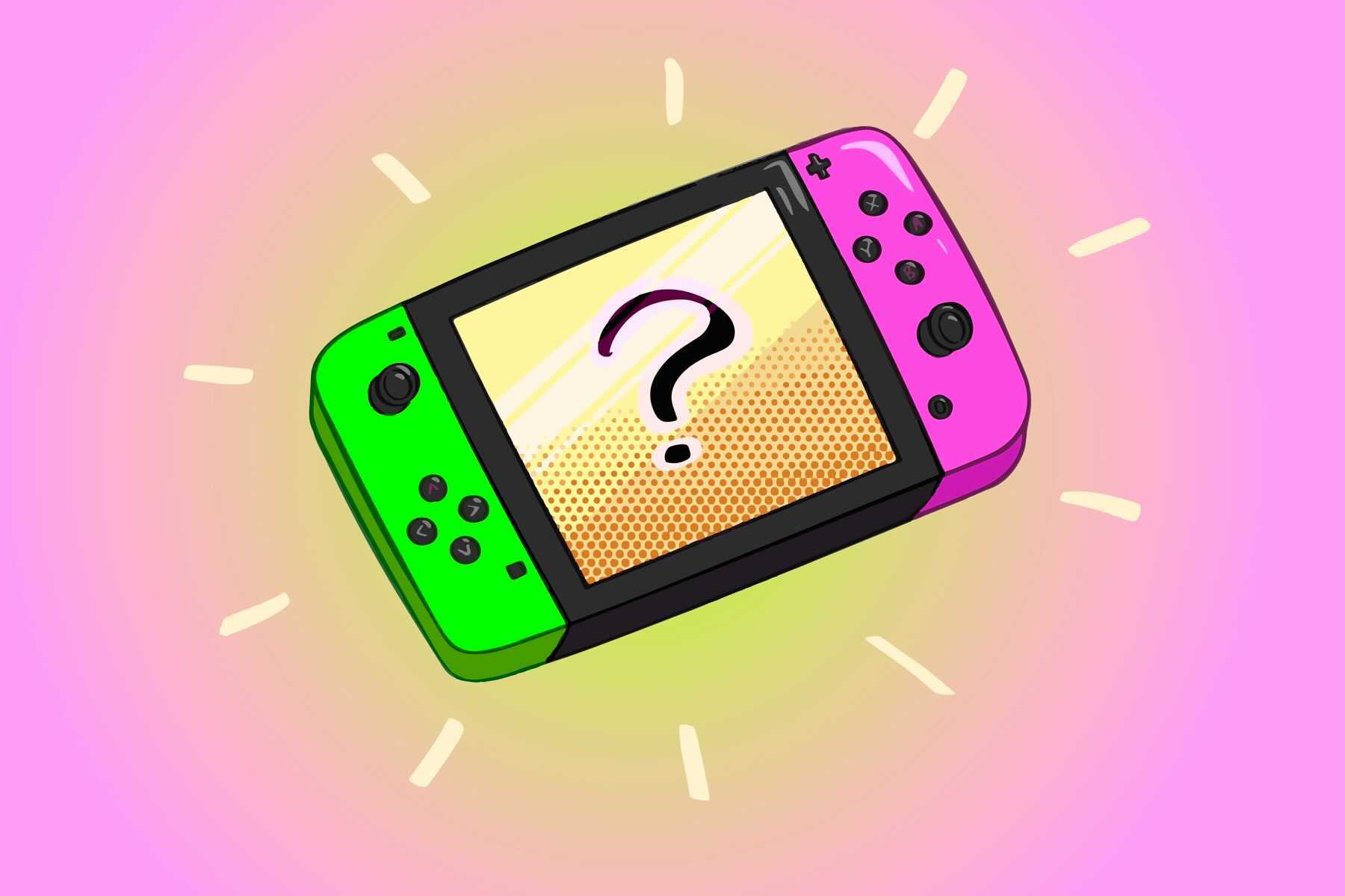 An illustration of a Nintendo Switch, a device that can play a variety of video games