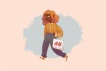 An illustrator of a shopper at H&M